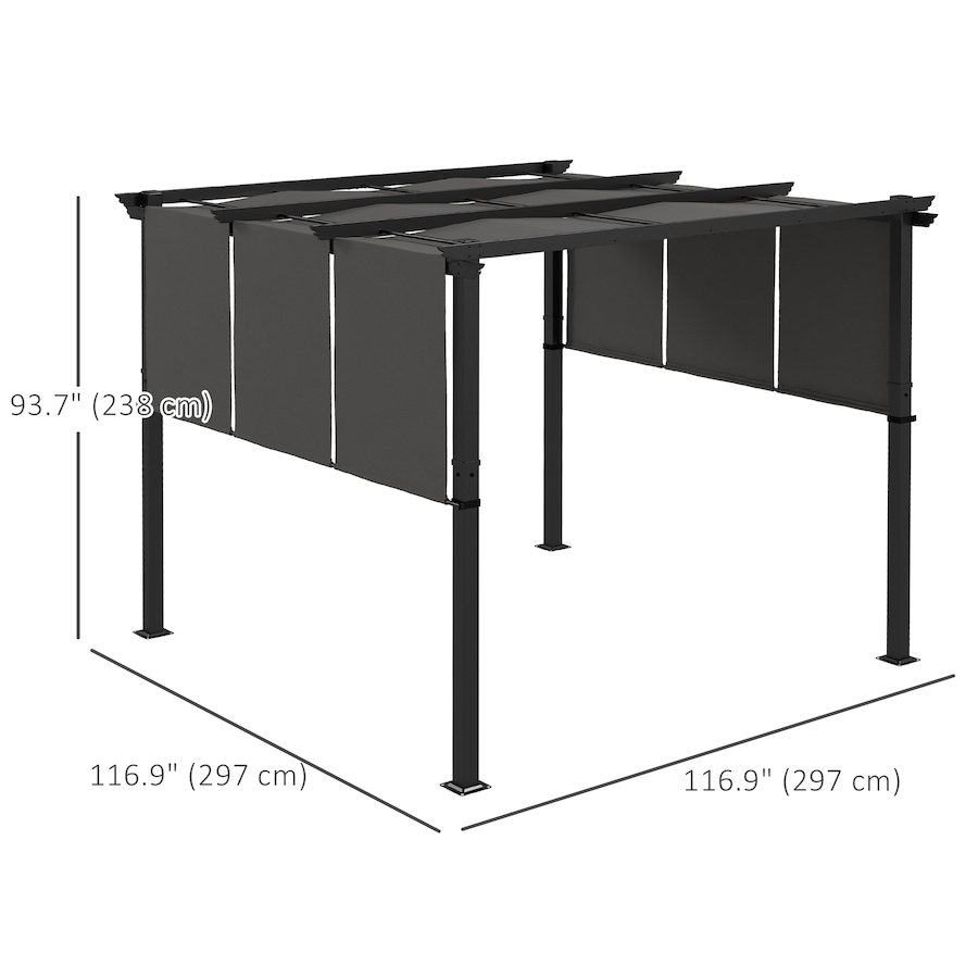 Image 964937_ALTMORE2.jpg, Product 964-937 / Price $282.99, Outsunny 10' x 10' Metal Pergola with Retractable Canopy for Patio, Deck from Outsunny on TSC.ca's Home & Garden department