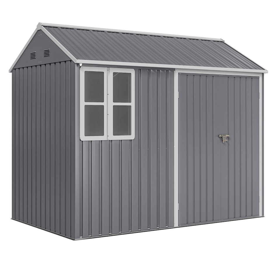 Image 964940.jpg, Product 964-940 / Price $559.99, Outsunny 8.5' x 5.5' Metal Garden Storage Shed with Lockable Door Grey from Outsunny on TSC.ca's Home & Garden department