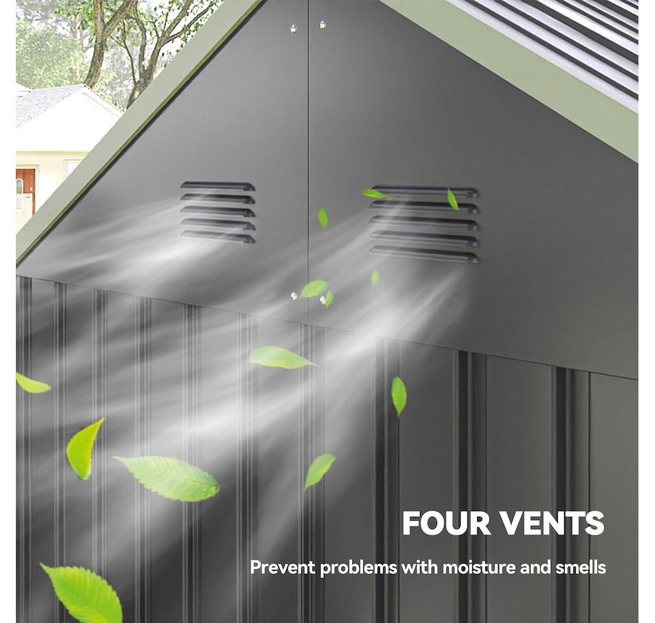 Image 964940_ALTMORE13.jpg, Product 964-940 / Price $559.99, Outsunny 8.5' x 5.5' Metal Garden Storage Shed with Lockable Door Grey from Outsunny on TSC.ca's Home & Garden department