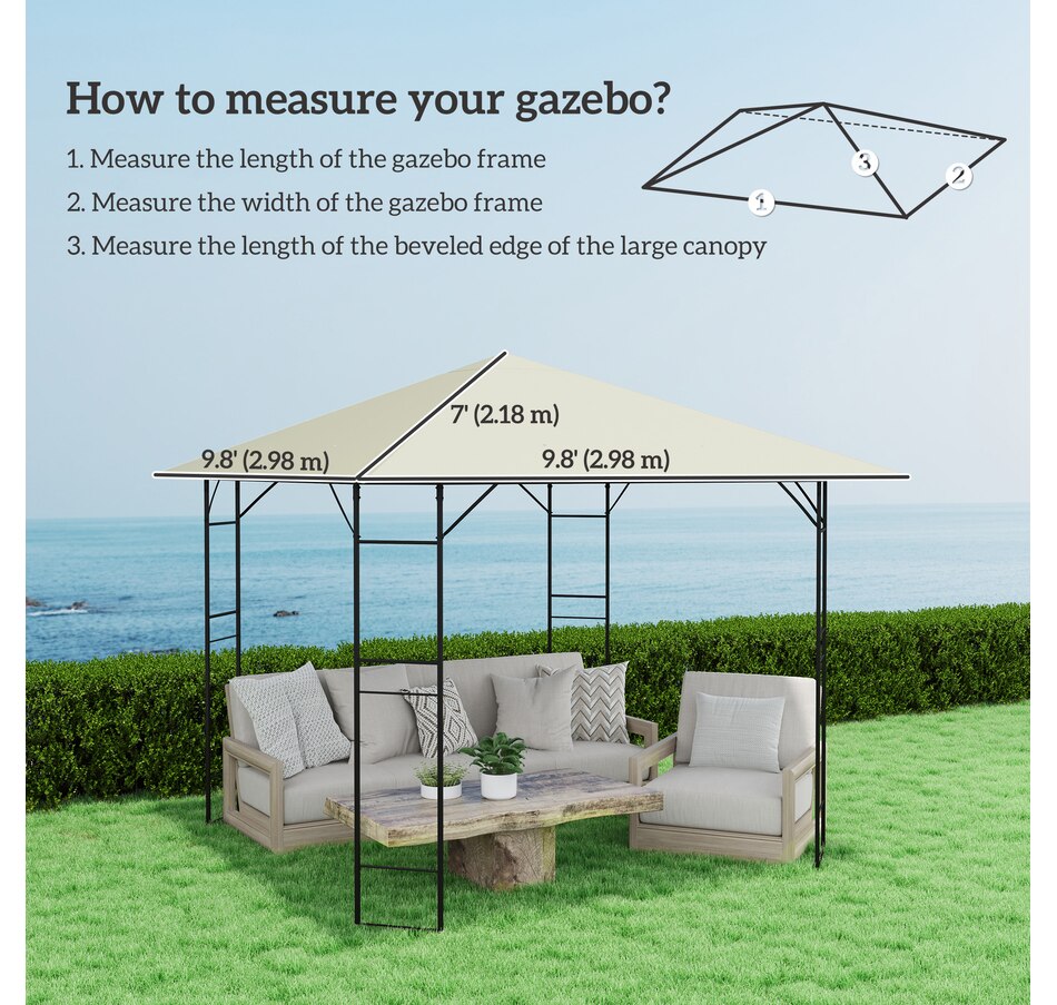 Image 964944_ALTMORE2.jpg, Product 964-944 / Price $64.99, 10' x 10' Gazebo Replacement Cover, Gazebo Roof Replacement, Cream White from Outsunny on TSC.ca's Home & Garden department