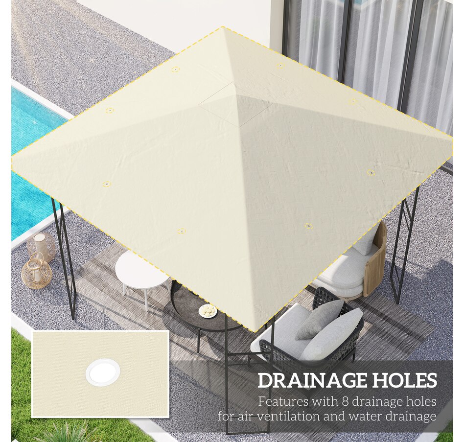 Image 964944_ALTMORE3.jpg, Product 964-944 / Price $64.99, 10' x 10' Gazebo Replacement Cover, Gazebo Roof Replacement, Cream White from Outsunny on TSC.ca's Home & Garden department