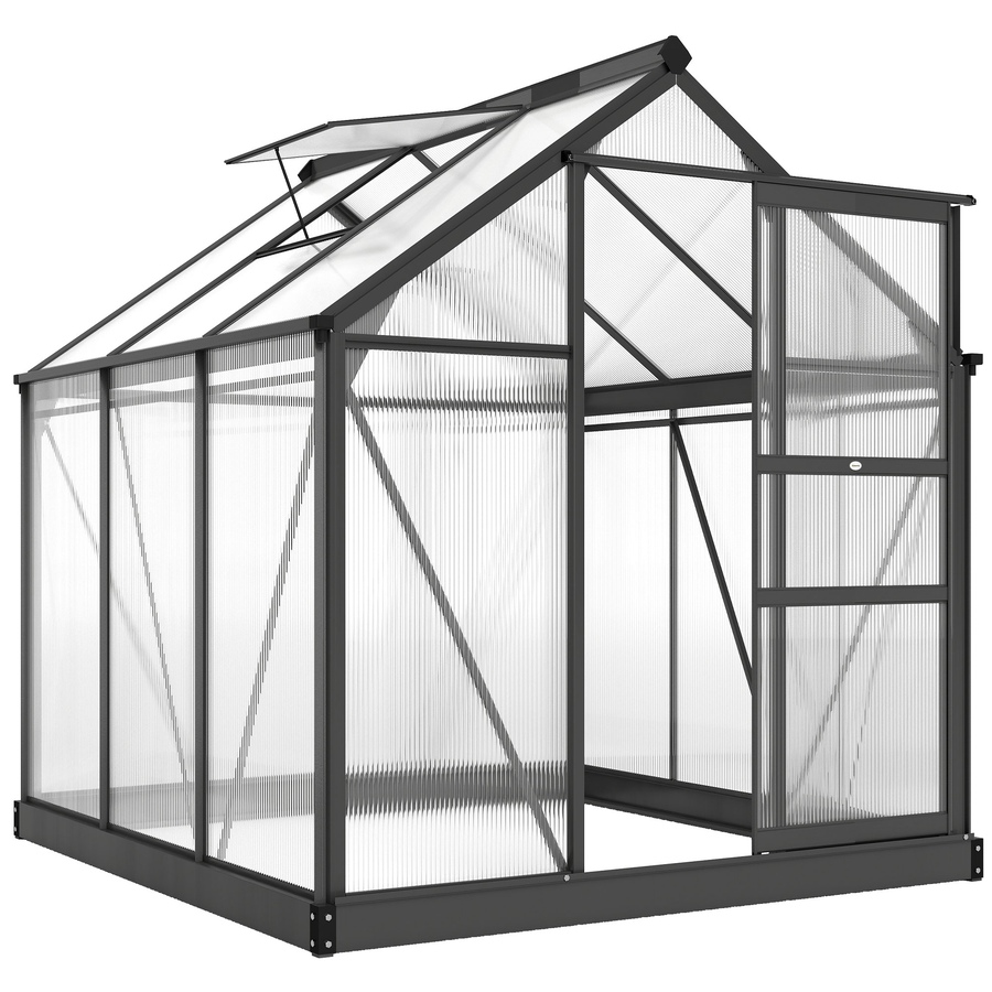 Image 964945.jpg, Product 964-945 / Price $369.99, Outsunny 6' x 6' x 6.6' Aluminum Polycarbonate Walk-In Garden Greenhouse from Outsunny on TSC.ca's Home & Garden department