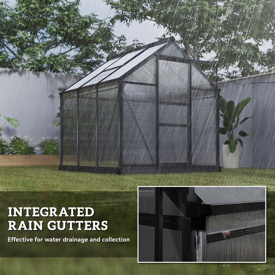 Image 964945_ALTMORE14.jpg, Product 964-945 / Price $369.99, Outsunny 6' x 6' x 6.6' Aluminum Polycarbonate Walk-In Garden Greenhouse from Outsunny on TSC.ca's Home & Garden department