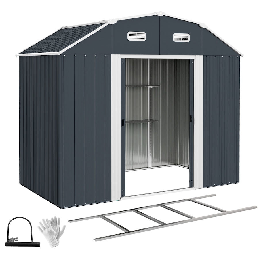 Image 964948.jpg, Product 964-948 / Price $309.99, Outsunny 8' x 4' Metal Outdoor Storage Shed with Adjustable Shelves from Outsunny on TSC.ca's Home & Garden department