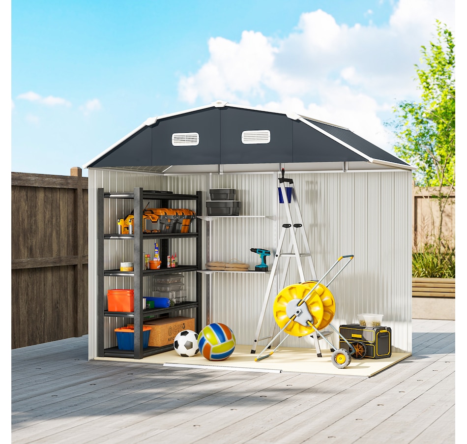 Image 964948_ALTMORE15.jpg, Product 964-948 / Price $469.99, Outsunny 8' x 4' Metal Outdoor Storage Shed with Adjustable Shelves from Outsunny on TSC.ca's Home & Garden department