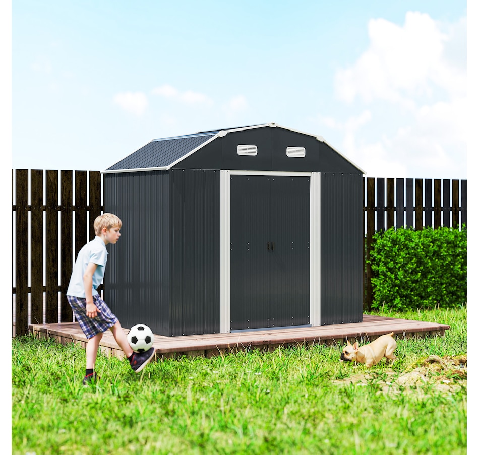 Image 964948_ALTMORE16.jpg, Product 964-948 / Price $469.99, Outsunny 8' x 4' Metal Outdoor Storage Shed with Adjustable Shelves from Outsunny on TSC.ca's Home & Garden department