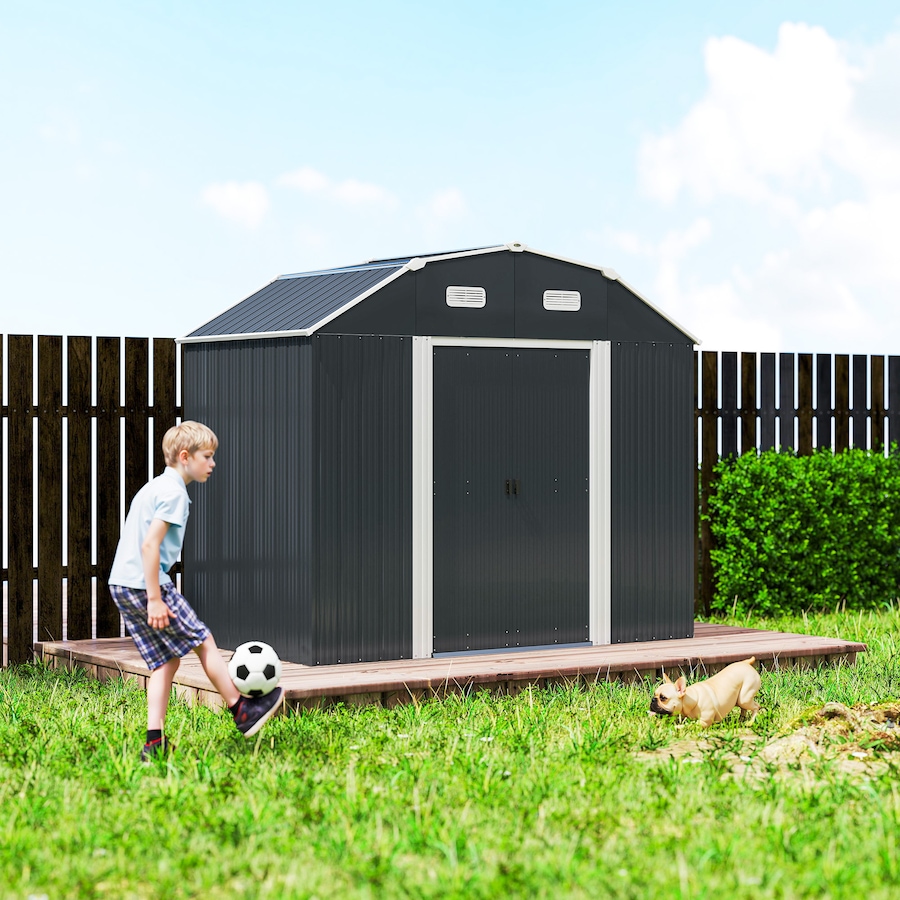 Image 964948_ALTMORE16.jpg, Product 964-948 / Price $309.99, Outsunny 8' x 4' Metal Outdoor Storage Shed with Adjustable Shelves from Outsunny on TSC.ca's Home & Garden department