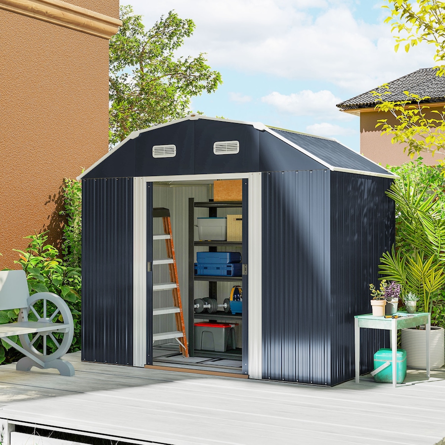 Image 964948_ALTMORE18.jpg, Product 964-948 / Price $309.99, Outsunny 8' x 4' Metal Outdoor Storage Shed with Adjustable Shelves from Outsunny on TSC.ca's Home & Garden department