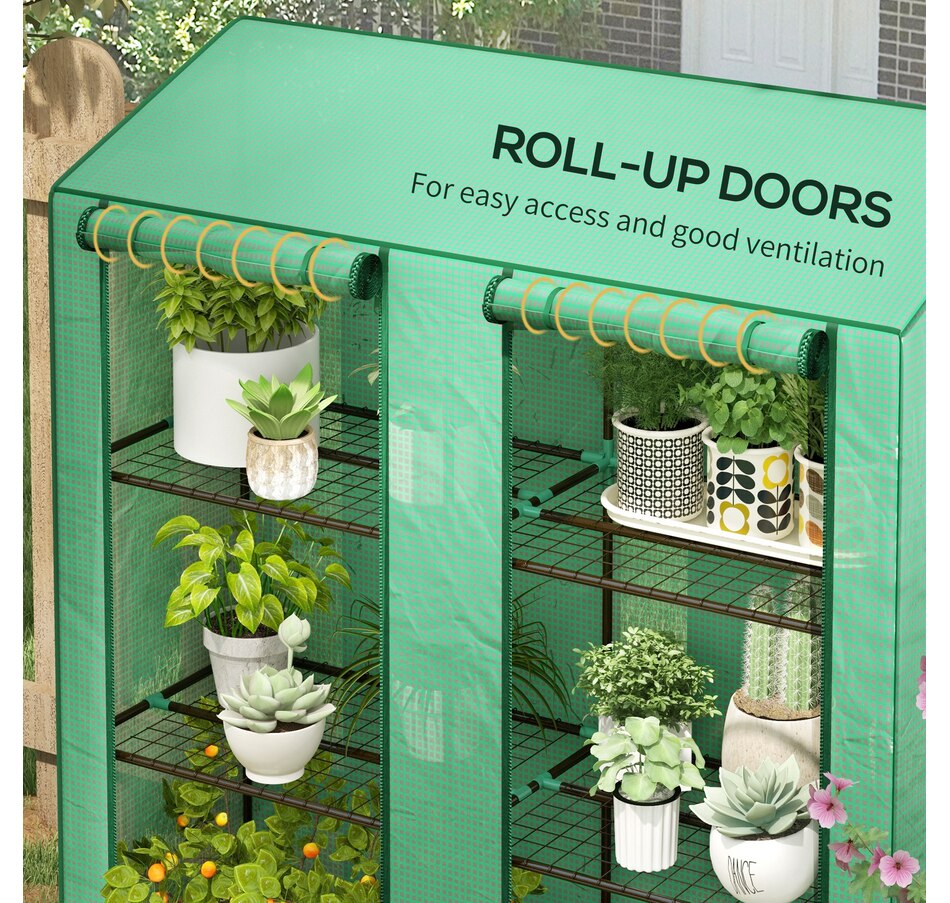 Image 964957_ALTMORE5.jpg, Product 964-957 / Price $69.99, Outsunny Mini Greenhouse with 3 Tier 6 Shelves Portable Green House, Green from Outsunny on TSC.ca's Home & Garden department