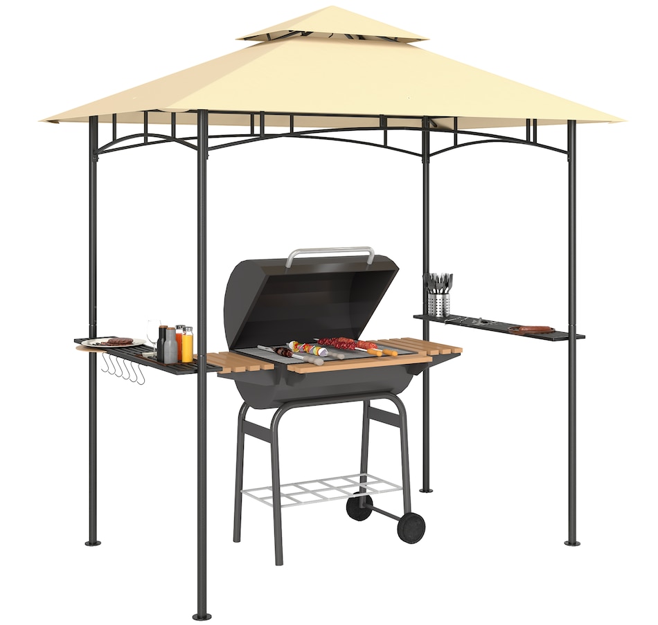 Image 964960.jpg, Product 964-960 / Price $169.99, Outsunny 8' x 5' Grill Gazebo, Double Tiered Barbecue Gazebo, Beige from Outsunny on TSC.ca's Home & Garden department