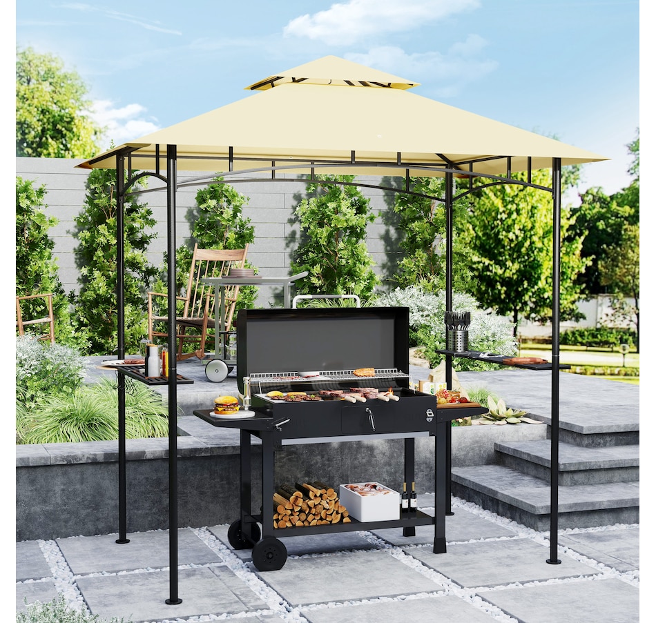 Image 964960_ALTMORE1.jpg, Product 964-960 / Price $169.99, Outsunny 8' x 5' Grill Gazebo, Double Tiered Barbecue Gazebo, Beige from Outsunny on TSC.ca's Home & Garden department