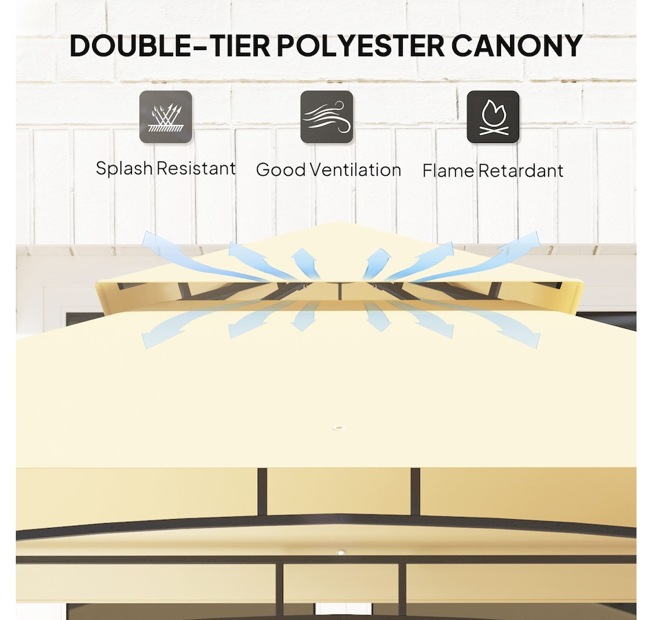 Image 964960_ALTMORE3.jpg, Product 964-960 / Price $169.99, Outsunny 8' x 5' Grill Gazebo, Double Tiered Barbecue Gazebo, Beige from Outsunny on TSC.ca's Home & Garden department