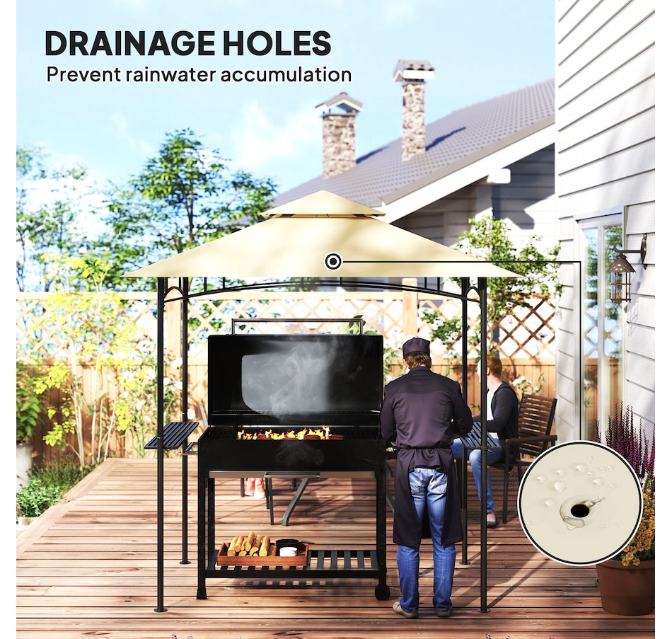 Image 964960_ALTMORE4.jpg, Product 964-960 / Price $169.99, Outsunny 8' x 5' Grill Gazebo, Double Tiered Barbecue Gazebo, Beige from Outsunny on TSC.ca's Home & Garden department