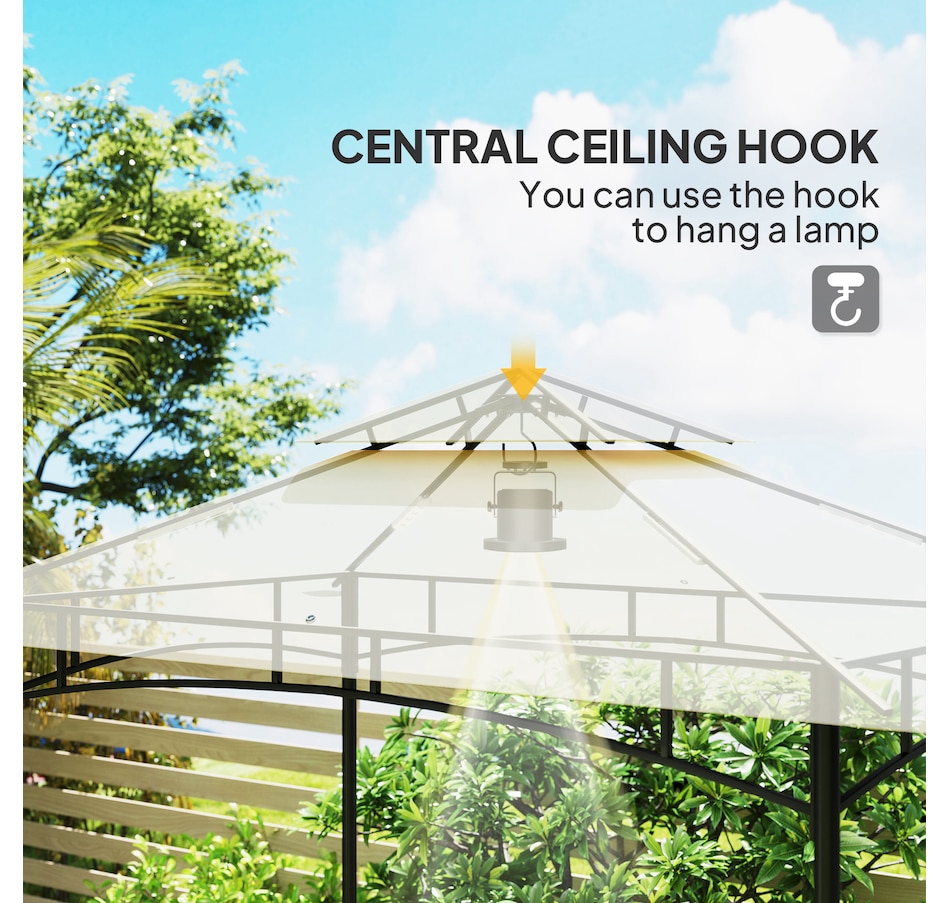 Image 964960_ALTMORE5.jpg, Product 964-960 / Price $169.99, Outsunny 8' x 5' Grill Gazebo, Double Tiered Barbecue Gazebo, Beige from Outsunny on TSC.ca's Home & Garden department