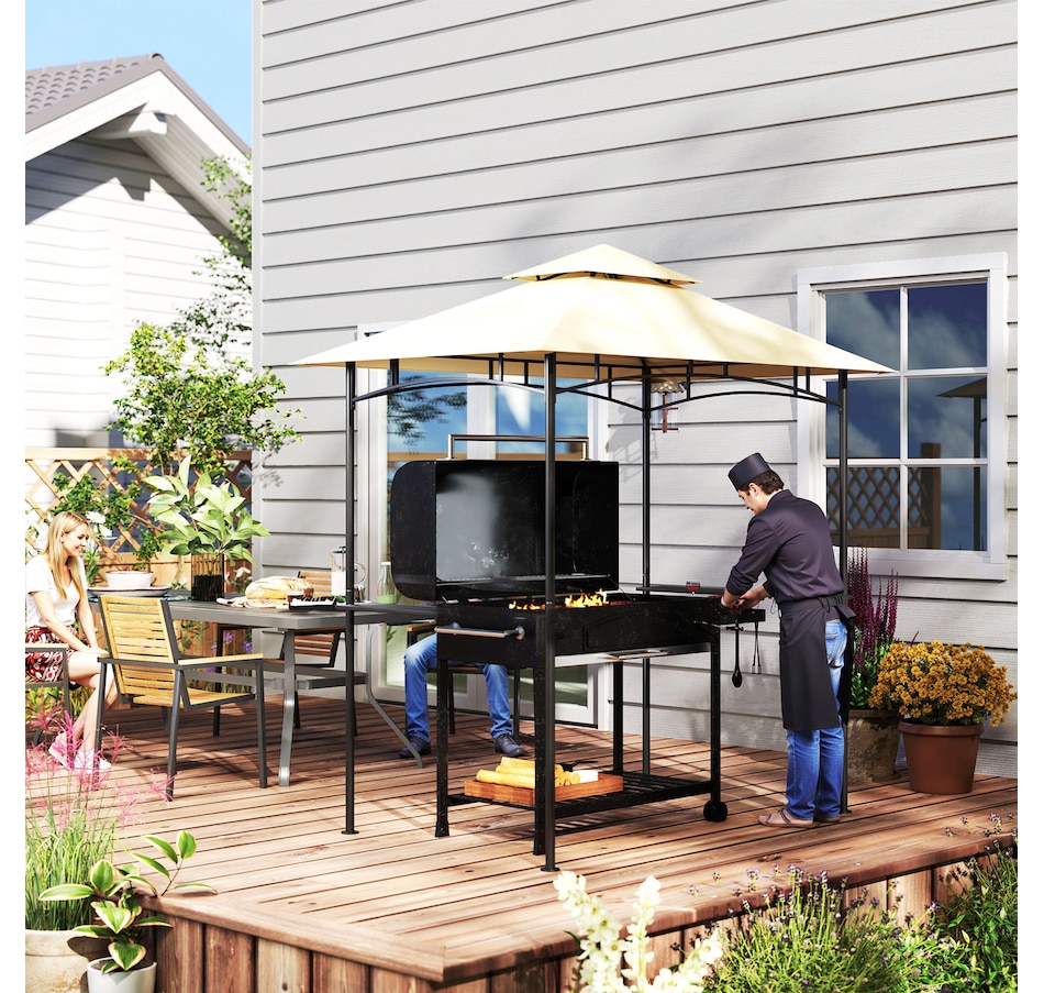Image 964960_ALTMORE8.jpg, Product 964-960 / Price $169.99, Outsunny 8' x 5' Grill Gazebo, Double Tiered Barbecue Gazebo, Beige from Outsunny on TSC.ca's Home & Garden department