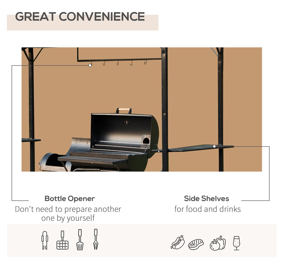 Image 964963_ALTMORE4.jpg, Product 964-963 / Price $189.99, Outsunny 8x4ft BBQ Gazebo Tent from Outsunny on TSC.ca's Home & Garden department