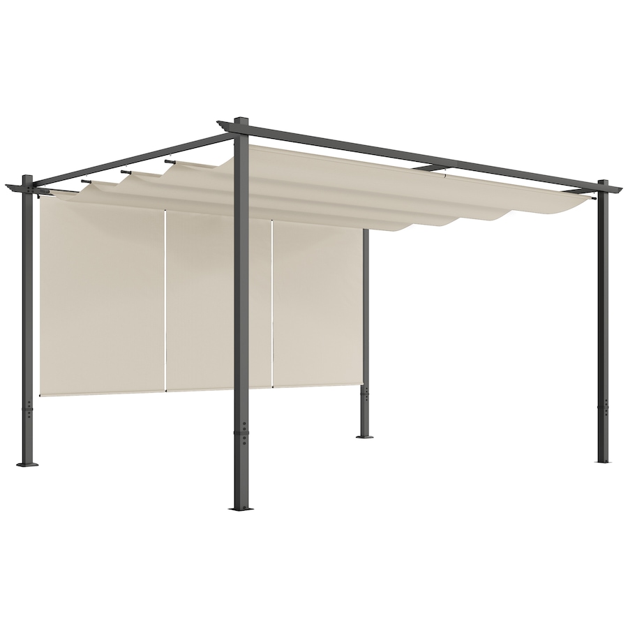 Image 964968.jpg, Product 964-968 / Price $399.99, Outsunny 10' x 12' Retractable Pergola Canopy with Roller Shade, Beige from Outsunny on TSC.ca's Home & Garden department