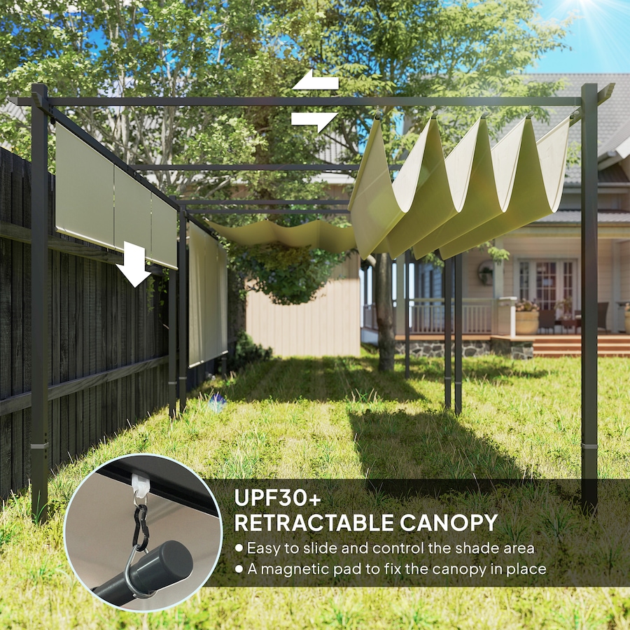 Image 964968_ALTMORE3.jpg, Product 964-968 / Price $399.99, Outsunny 10' x 12' Retractable Pergola Canopy with Roller Shade, Beige from Outsunny on TSC.ca's Home & Garden department