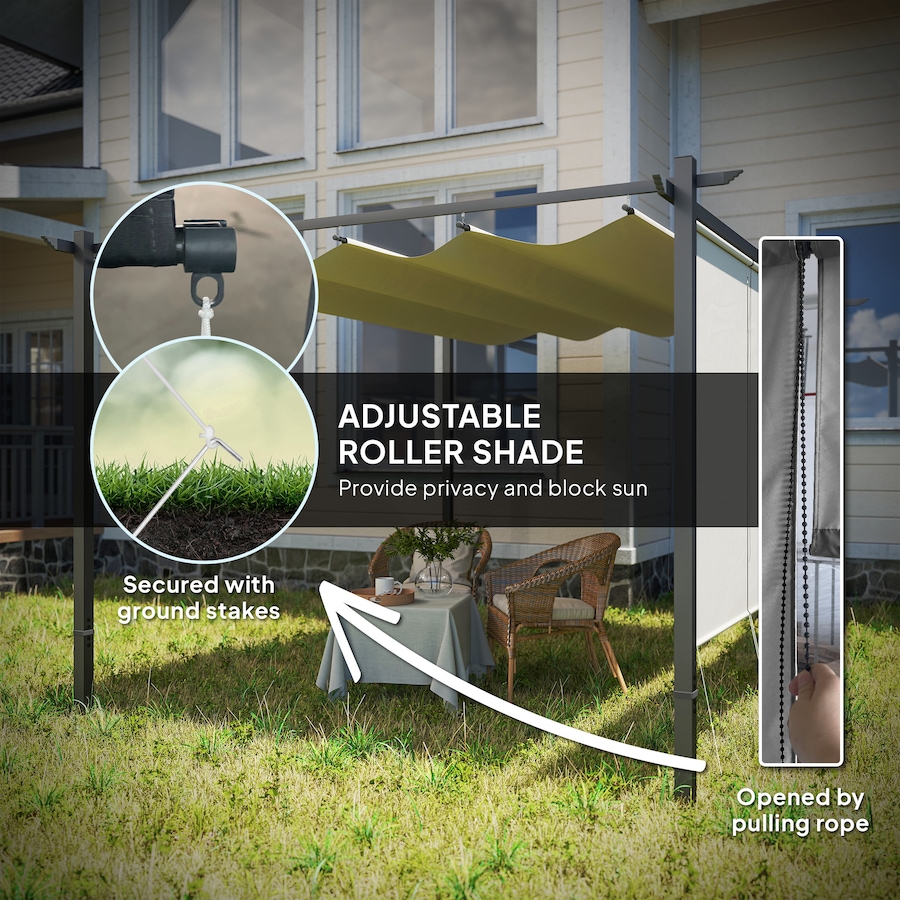 Image 964968_ALTMORE4.jpg, Product 964-968 / Price $399.99, Outsunny 10' x 12' Retractable Pergola Canopy with Roller Shade, Beige from Outsunny on TSC.ca's Home & Garden department