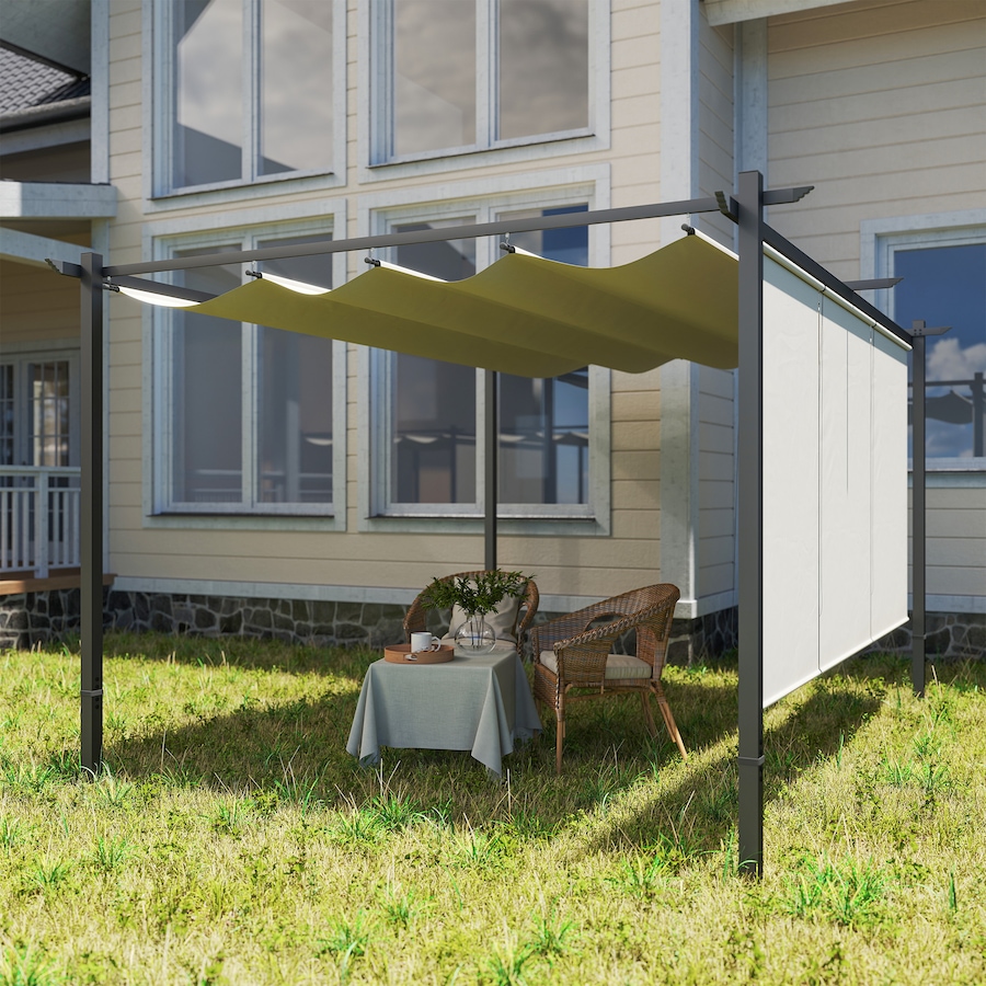 Image 964968_ALTMORE8.jpg, Product 964-968 / Price $399.99, Outsunny 10' x 12' Retractable Pergola Canopy with Roller Shade, Beige from Outsunny on TSC.ca's Home & Garden department
