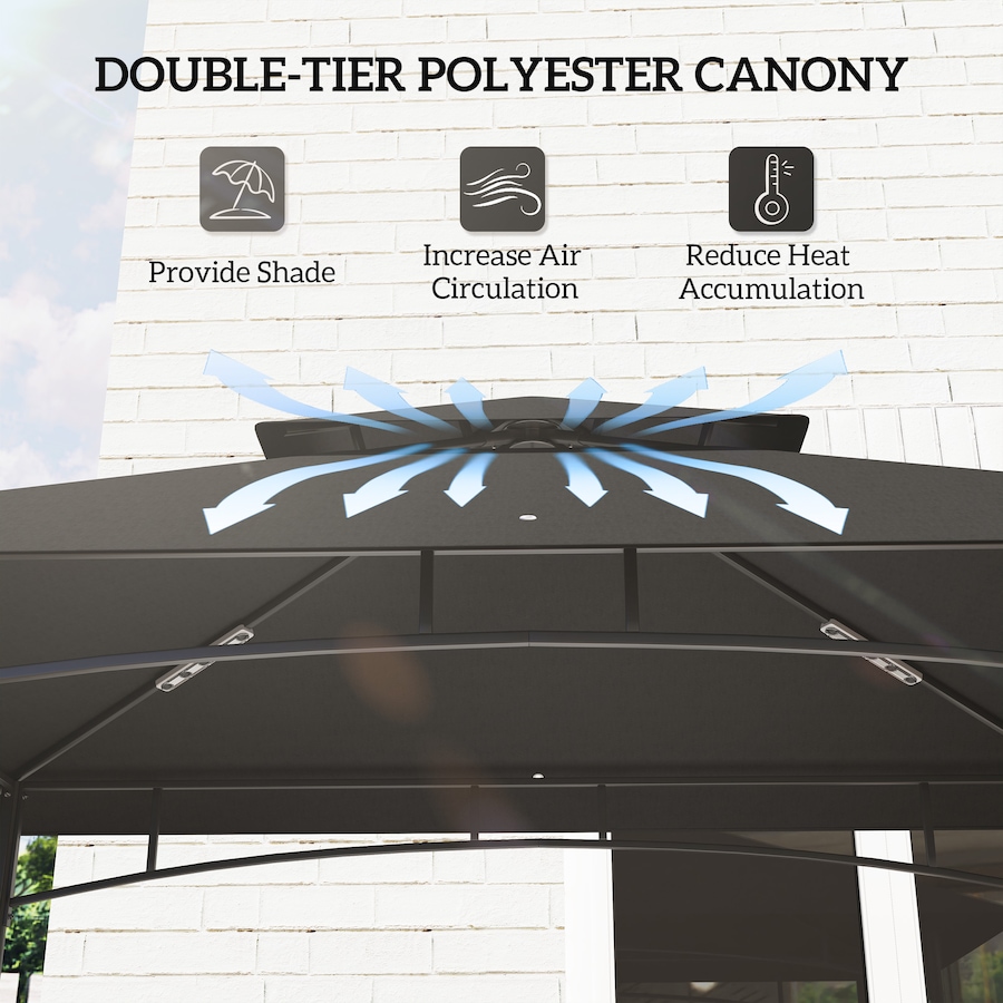 Image 964969_ALTMORE10.jpg, Product 964-969 / Price $189.99, Outsunny 8' x 5' Grill Gazebo, 2-Tier Outdoor BBQ Gazebo, Dark Grey from Outsunny on TSC.ca's Home & Garden department