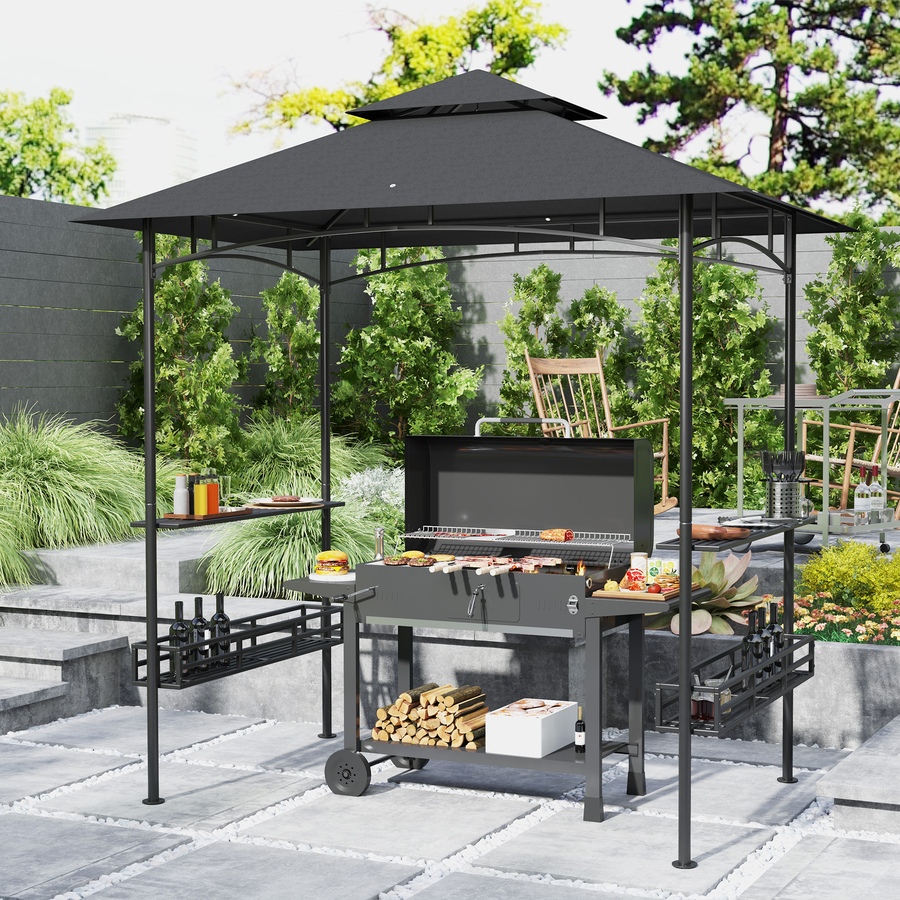 Image 964969_ALTMORE9.jpg, Product 964-969 / Price $189.99, Outsunny 8' x 5' Grill Gazebo, 2-Tier Outdoor BBQ Gazebo, Dark Grey from Outsunny on TSC.ca's Home & Garden department