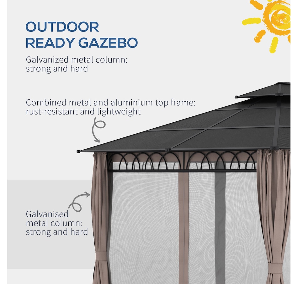 Image 964973_ALTMORE5.jpg, Product 964-973 / Price $849.99, Outsunny 10' x 12' Outdoor Gazebo Canopy from Outsunny on TSC.ca's Home & Garden department