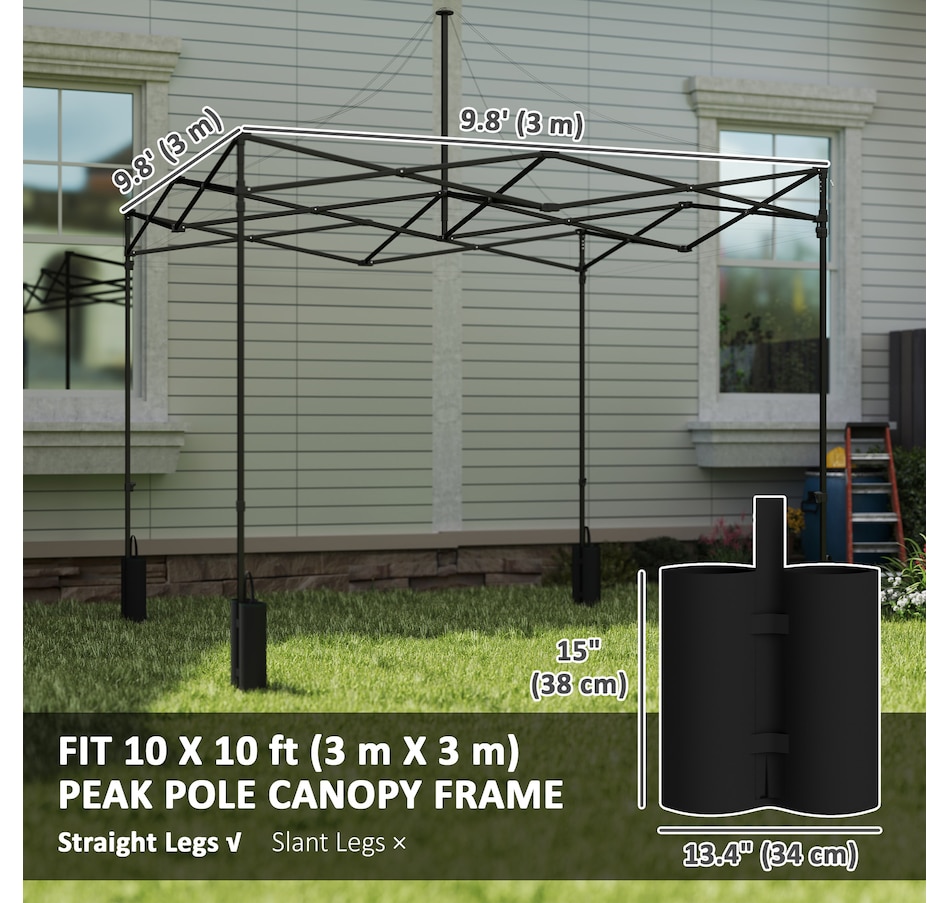 Image 964974_ALTMORE2.jpg, Product 964-974 / Price $70.99, Outsunny 10' x 10' Pop up Canopy Replacement Top with Weight Bags, White from Outsunny on TSC.ca's Home & Garden department