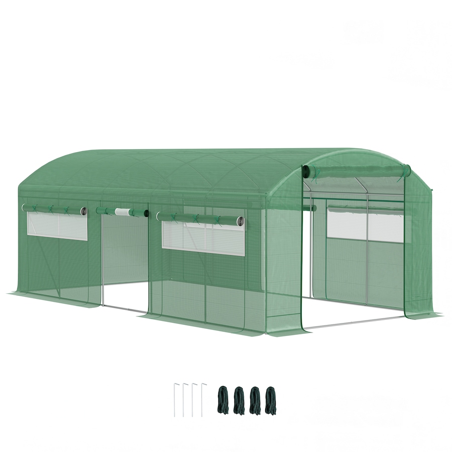 Image 964975.jpg, Product 964-975 / Price $229.99, Outsunny 19.5' x 10' Tunnel Greenhouse Green House with 3 Roll-up Doors from Outsunny on TSC.ca's Home & Garden department