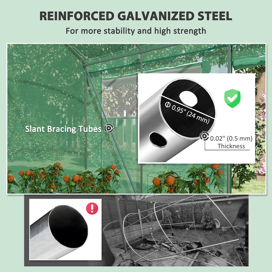 Image 964975_ALTMORE13.jpg, Product 964-975 / Price $229.99, Outsunny 19.5' x 10' Tunnel Greenhouse Green House with 3 Roll-up Doors from Outsunny on TSC.ca's Home & Garden department