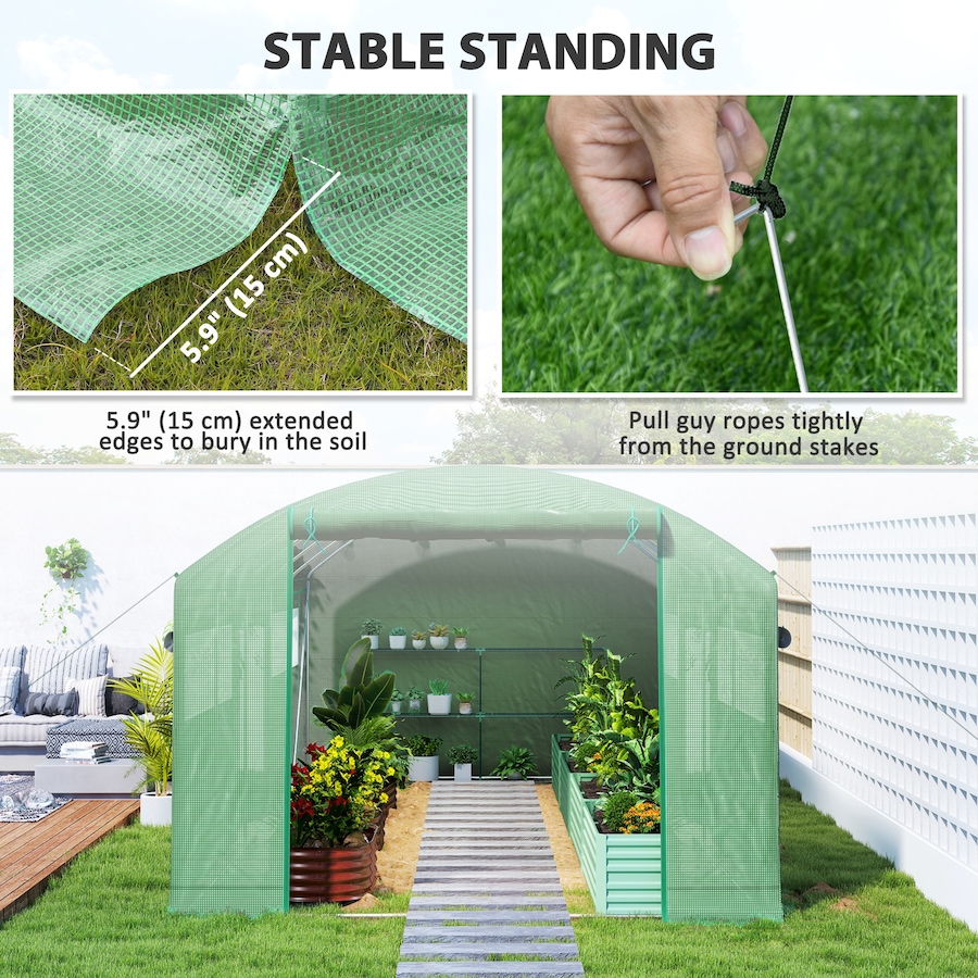 Image 964975_ALTMORE14.jpg, Product 964-975 / Price $229.99, Outsunny 19.5' x 10' Tunnel Greenhouse Green House with 3 Roll-up Doors from Outsunny on TSC.ca's Home & Garden department