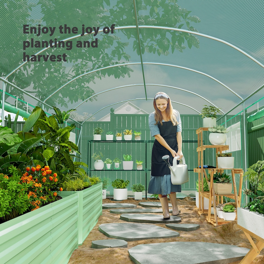 Image 964975_ALTMORE15.jpg, Product 964-975 / Price $229.99, Outsunny 19.5' x 10' Tunnel Greenhouse Green House with 3 Roll-up Doors from Outsunny on TSC.ca's Home & Garden department