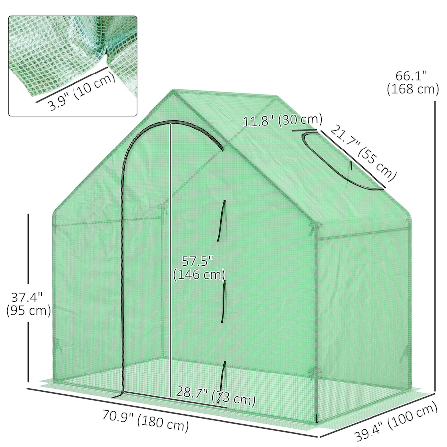 Image 964976_ALTMORE10.jpg, Product 964-976 / Price $59.99, Outsunny 6'x3.3'x5.5' Walk-in Garden Greenhouse, Portable Mini Greenhouse from Outsunny on TSC.ca's Home & Garden department