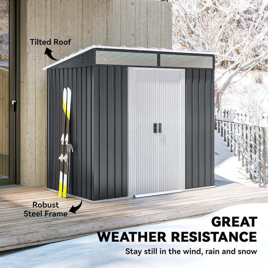Image 964977_ALTMORE18.jpg, Product 964-977 / Price $349.99, Outsunny 6.5'x4' Lockable Outdoor Storage Shed w/ Foundation Sliding Doors from Outsunny on TSC.ca's Home & Garden department