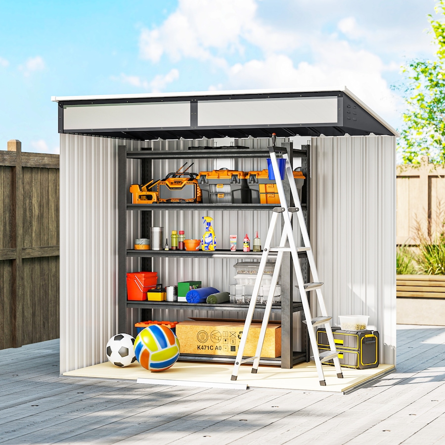 Image 964977_ALTMORE20.jpg, Product 964-977 / Price $349.99, Outsunny 6.5'x4' Lockable Outdoor Storage Shed w/ Foundation Sliding Doors from Outsunny on TSC.ca's Home & Garden department