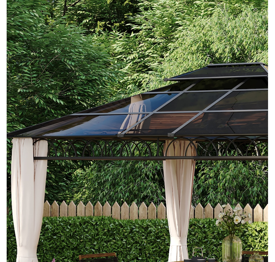 Image 964997_ALTMORE7.jpg, Product 964-997 / Price $836.99, Outsunny 10' x 12' Double Roof Hardtop Gazebo with Nettings Curtains Khaki from Outsunny on TSC.ca's Home & Garden department