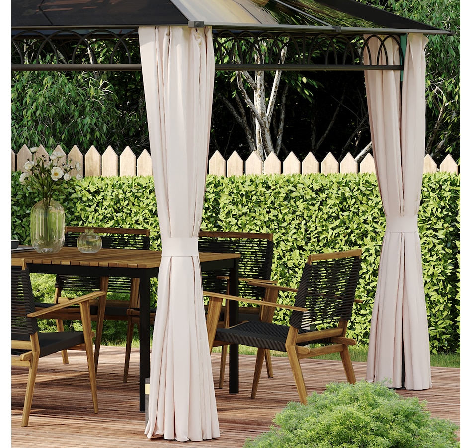 Image 964997_ALTMORE8.jpg, Product 964-997 / Price $836.99, Outsunny 10' x 12' Double Roof Hardtop Gazebo with Nettings Curtains Khaki from Outsunny on TSC.ca's Home & Garden department