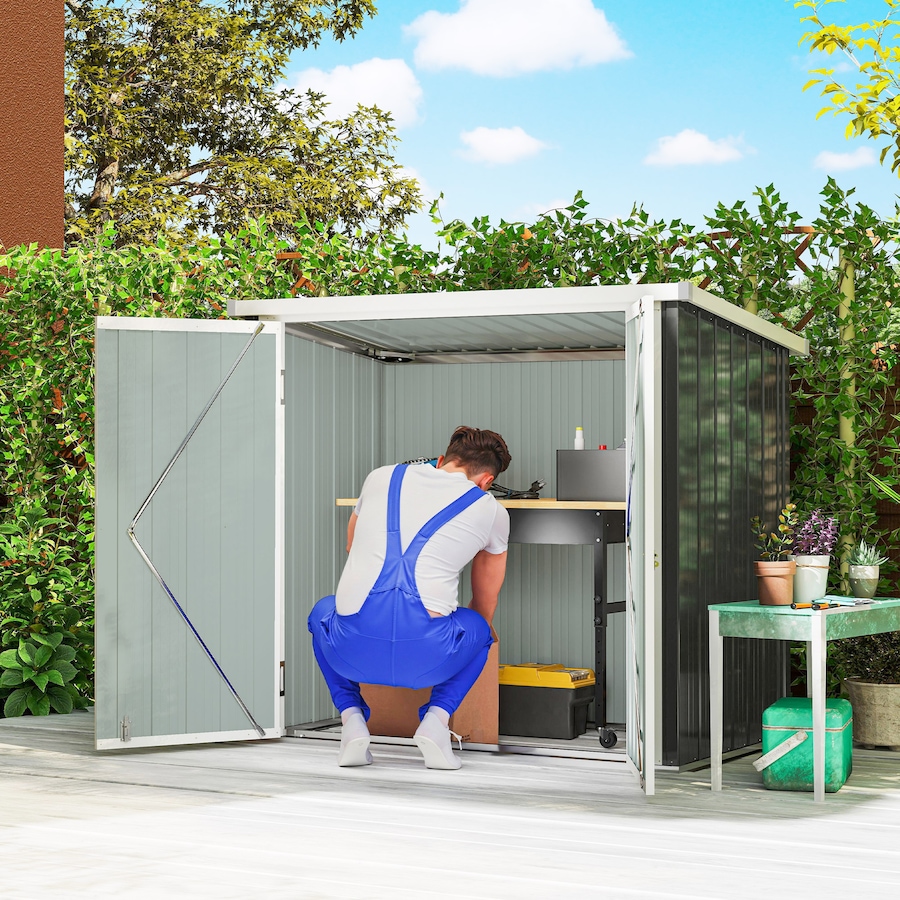 Image 965000_ALTMORE9.jpg, Product 965-000 / Price $229.99, Outsunny 5' x 3' Metal Garden Storage Shed Tool House with Double Doors from Outsunny on TSC.ca's Home & Garden department