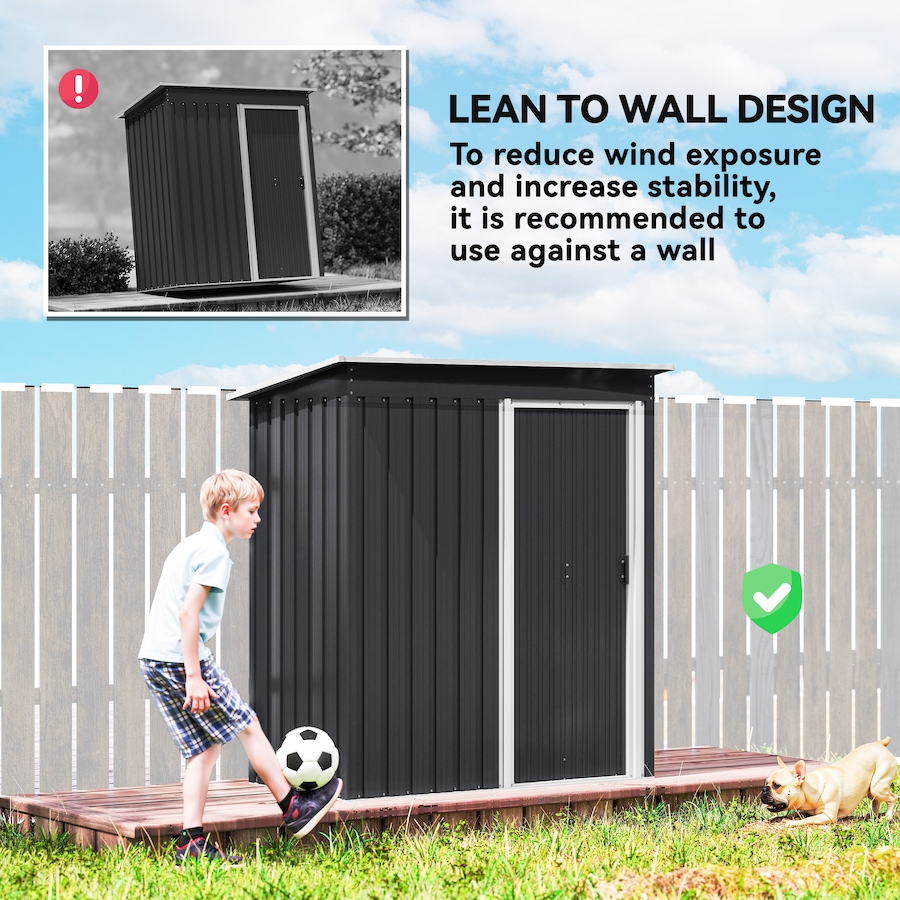 Image 965003_ALTMORE13.jpg, Product 965-003 / Price $219.99, Outsunny 5 x 3 FT Garden Storage Shed Sliding Door Sloped Roof Black from Outsunny on TSC.ca's Home & Garden department