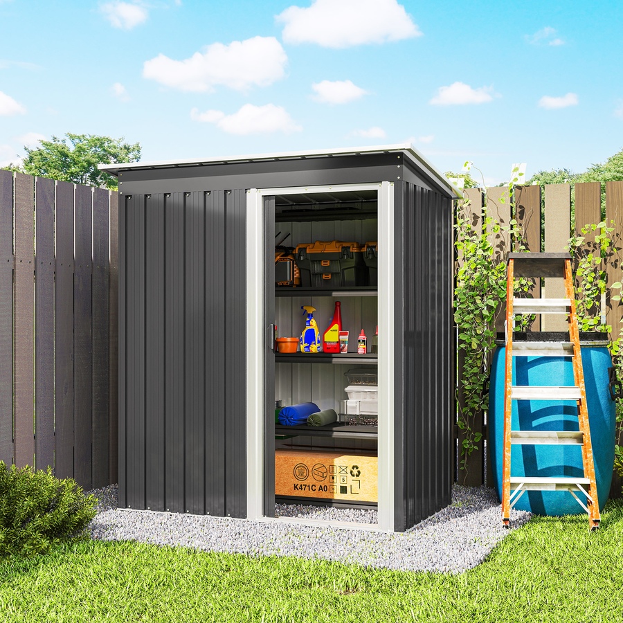 Image 965003_ALTMORE16.jpg, Product 965-003 / Price $219.99, Outsunny 5 x 3 FT Garden Storage Shed Sliding Door Sloped Roof Black from Outsunny on TSC.ca's Home & Garden department