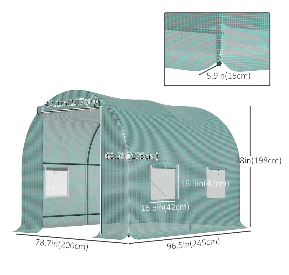 Image 965004_ALTMORE2.jpg, Product 965-004 / Price $114.99, Outsunny 8'x6.6'x6.6' Heavy Duty Walk-in Greenhouse from Outsunny on TSC.ca's Home & Garden department