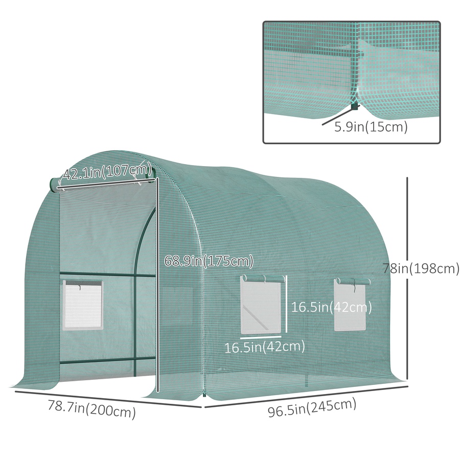 Image 965004_ALTMORE2.jpg, Product 965-004 / Price $103.99, Outsunny 8'x6.6'x6.6' Heavy Duty Walk-in Greenhouse from Outsunny on TSC.ca's Home & Garden department