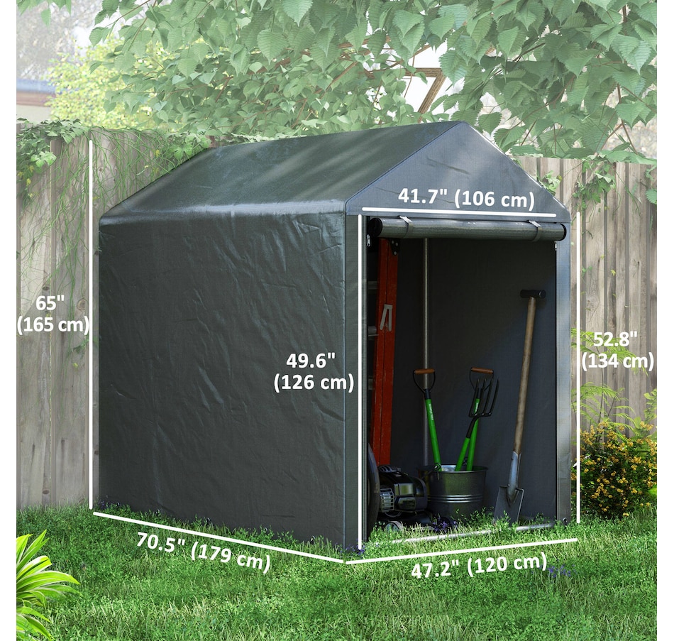 Image 965005_ALTMORE2.jpg, Product 965-005 / Price $169.99, Outsunny 4 x 6ft Portable Shed from Outsunny on TSC.ca's Home & Garden department