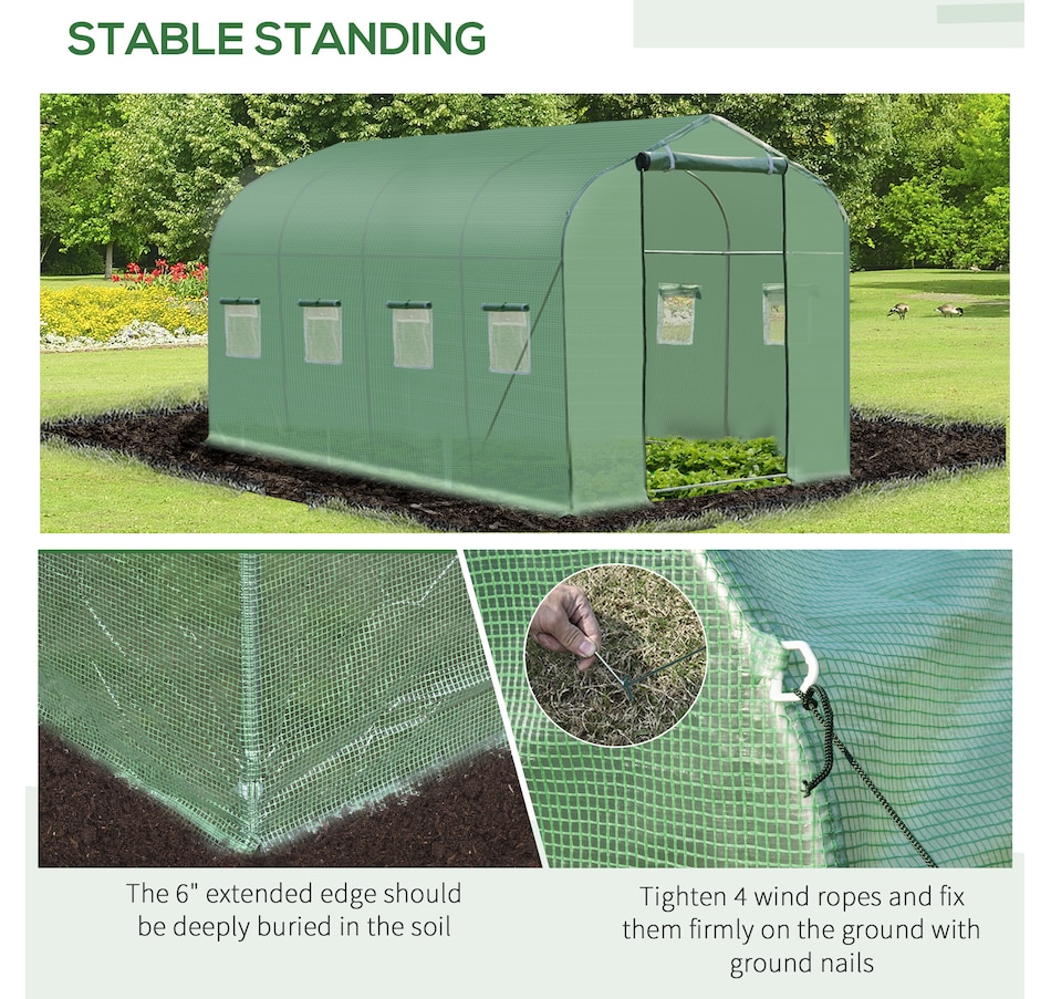 Image 965006_ALTMORE4.jpg, Product 965-006 / Price $129.99, Outsunny 13' x 6.5' x 6.5' Steeple Walk-in Greenhouse from Outsunny on TSC.ca's Home & Garden department