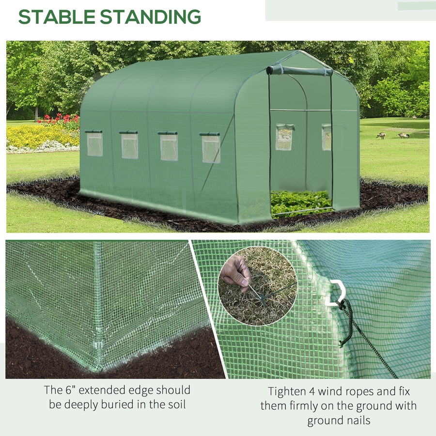 Image 965006_ALTMORE4.jpg, Product 965-006 / Price $99.99, Outsunny 13' x 6.5' x 6.5' Steeple Walk-in Greenhouse from Outsunny on TSC.ca's Home & Garden department