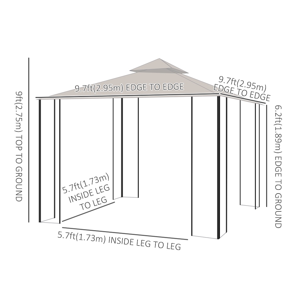 Image 965009_ALTMORE2.jpg, Product 965-009 / Price $244.92, Outsunny 10'x10' Patio Gazebo from Outsunny on TSC.ca's Home & Garden department