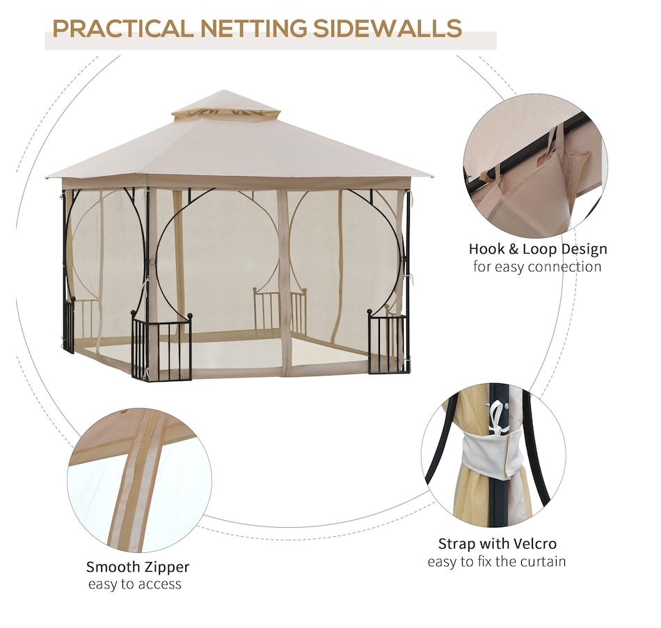 Image 965009_ALTMORE5.jpg, Product 965-009 / Price $244.92, Outsunny 10'x10' Patio Gazebo from Outsunny on TSC.ca's Home & Garden department