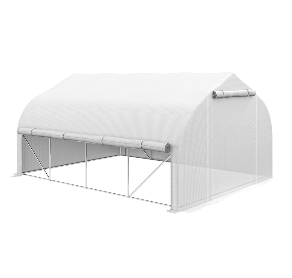 Image 965011.jpg, Product 965-011 / Price $189.99, Outsunny 13 x 9.8ft Walk-in Polytunnel Greenhouse, Zipped Roll Up Sidewalls from Outsunny on TSC.ca's Home & Garden department