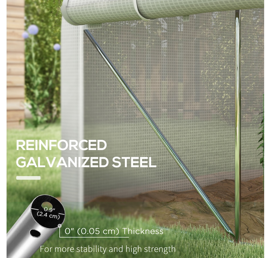 Image 965011_ALTMORE5.jpg, Product 965-011 / Price $189.99, Outsunny 13 x 9.8ft Walk-in Polytunnel Greenhouse, Zipped Roll Up Sidewalls from Outsunny on TSC.ca's Home & Garden department