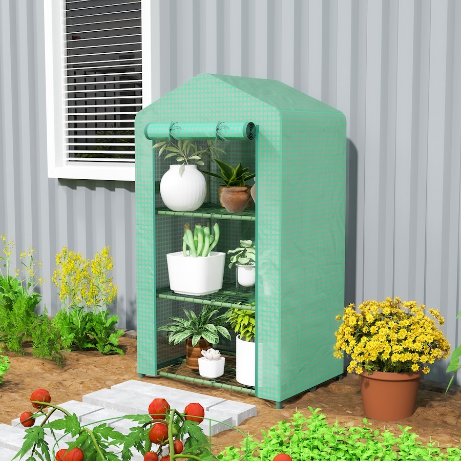Image 965016_ALTMORE1.jpg, Product 965-016 / Price $45.99, Outsunny 3 Tier Mini Greenhouse, Small Greenhouse with PE Cover, Green from Outsunny on TSC.ca's Home & Garden department